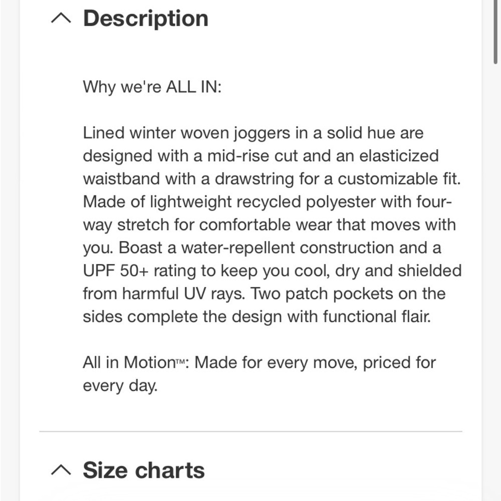 Women's Lined Winter Woven
Joggers - All In Motion™ Black new - Picture 7 of 10